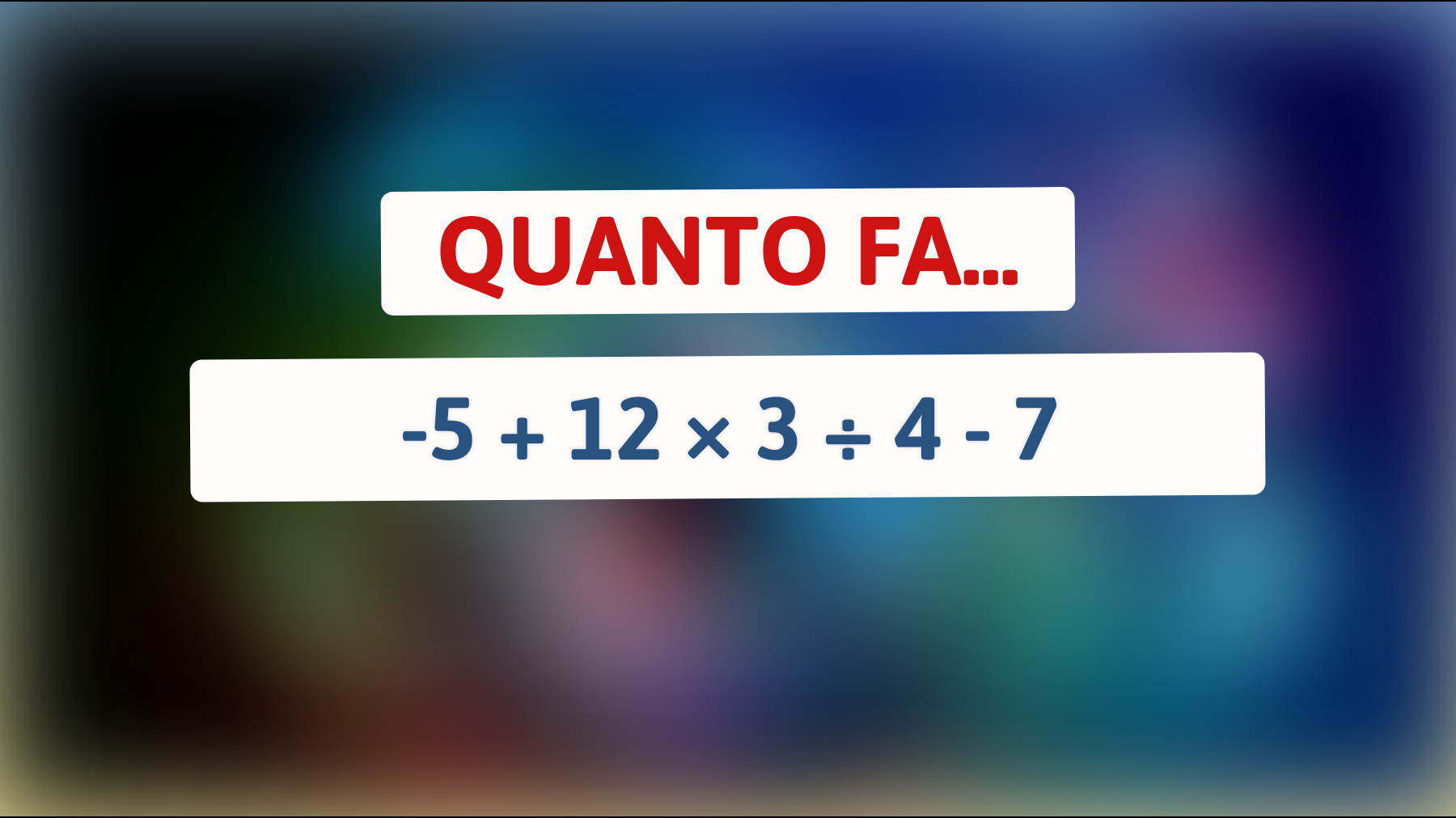 \"Sei abbastanza geniale da risolvere questo semplice indovinello matematico che mette alla prova il tuo ingegno?\""