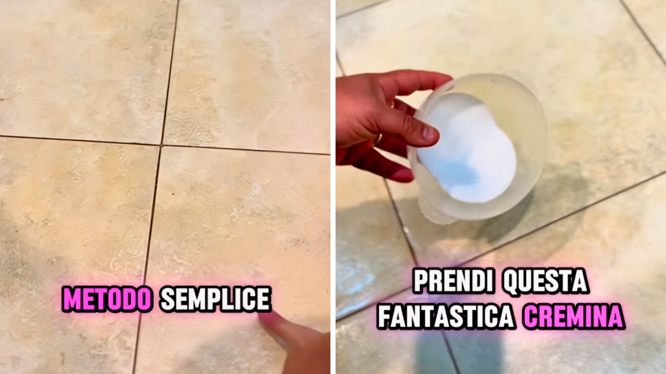 Fughe delle piastrelle che tornano bianche grazie al trucco del bicarbonato